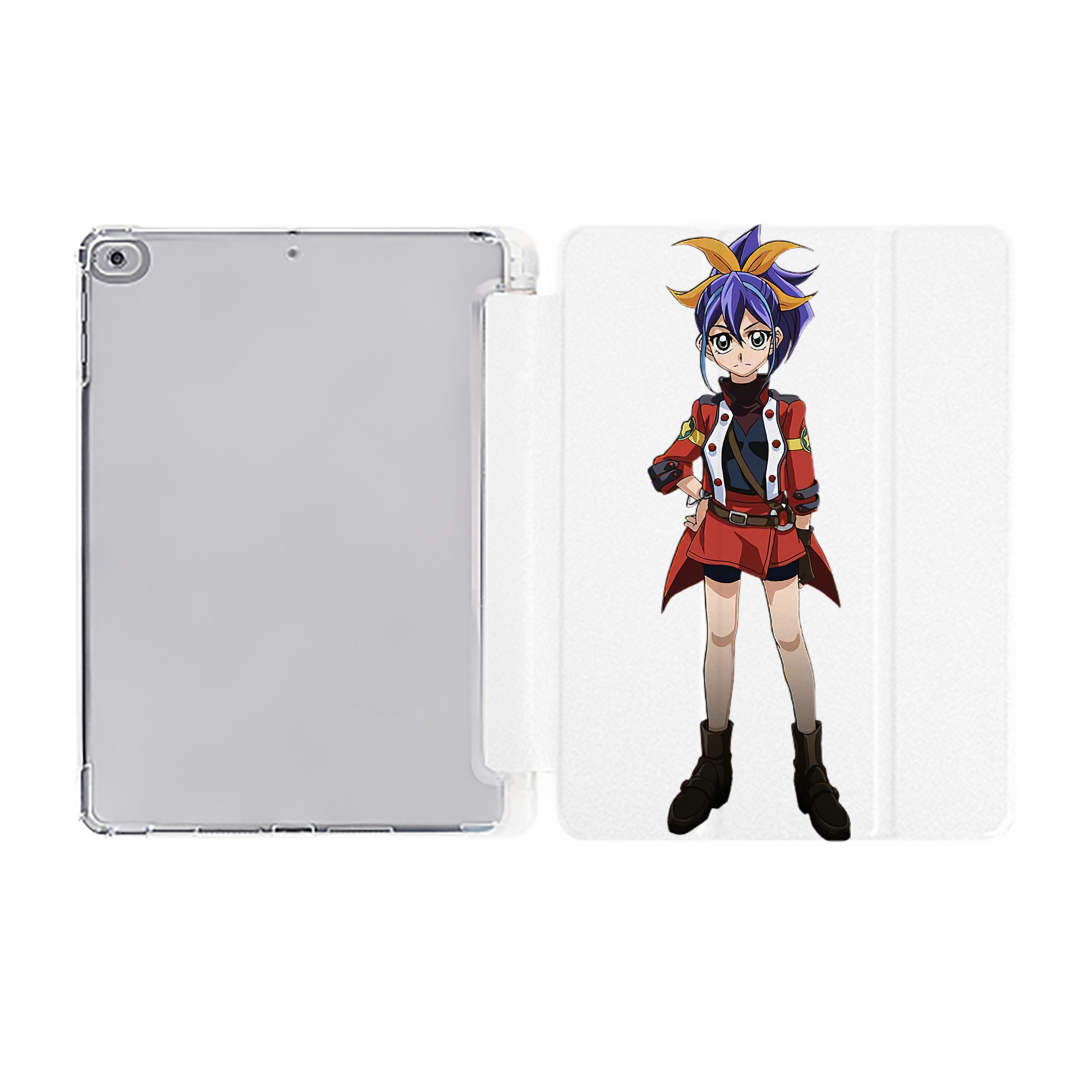 （画像用） 遊☆戯☆王 Yu-Gi-Oh! IPad ケース ペン収納付き 三つ折りスタンド PUレザー×シリコン 対応機種9.5/10.5/10.9インチ